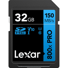 Lexar 32GB High-Performance 800x PRO UHS-I SDHC (BLUE Series, 2-Pack)